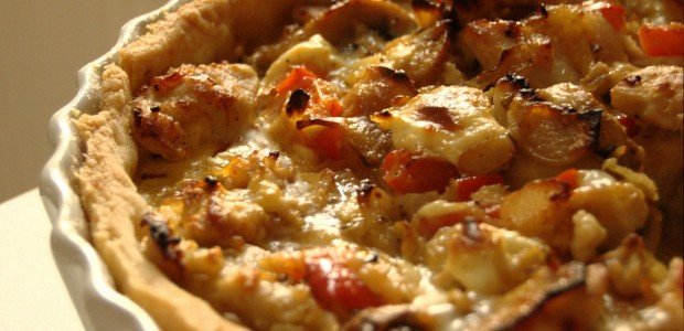 Tærte med kylling, jalapeños og mozarella Tærte med kylling, jalapeños og mozarella