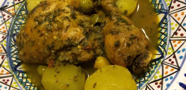 Marokkansk kylling med oliven og kartofler Marokkansk kylling med oliven og kartofler